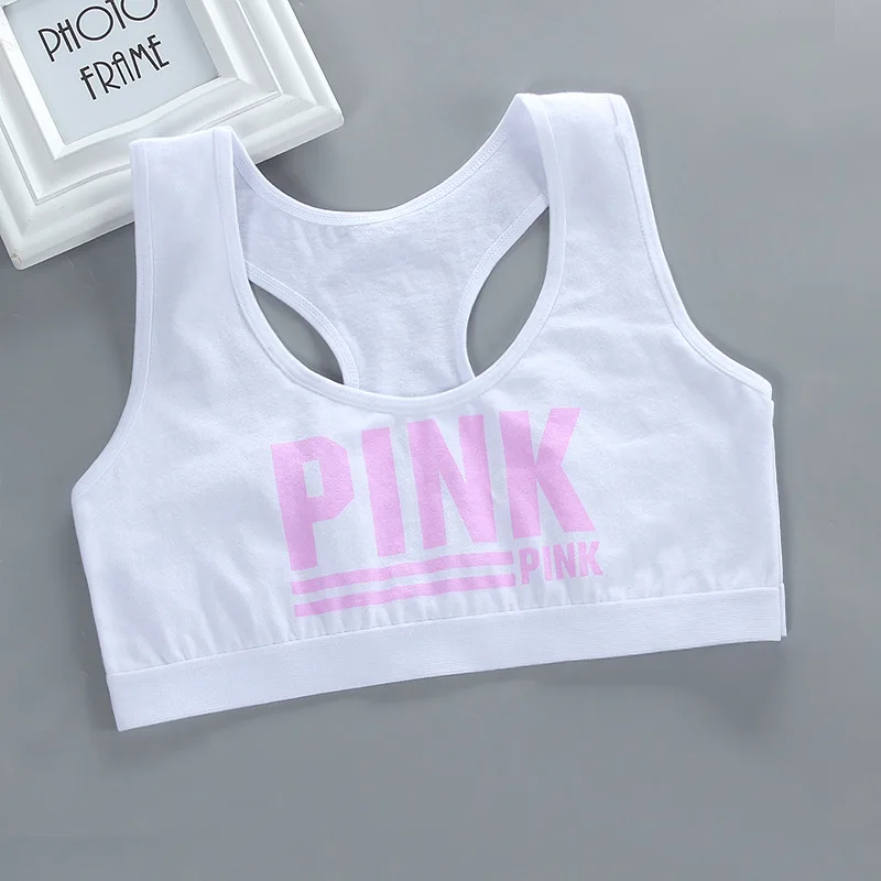 

4PC Girl Bra 12 Teen Underwear Puberty Crop Top Vest Sport Training Bras Letter Streetwear Tube Top Gifts for Girls Gym Clothing