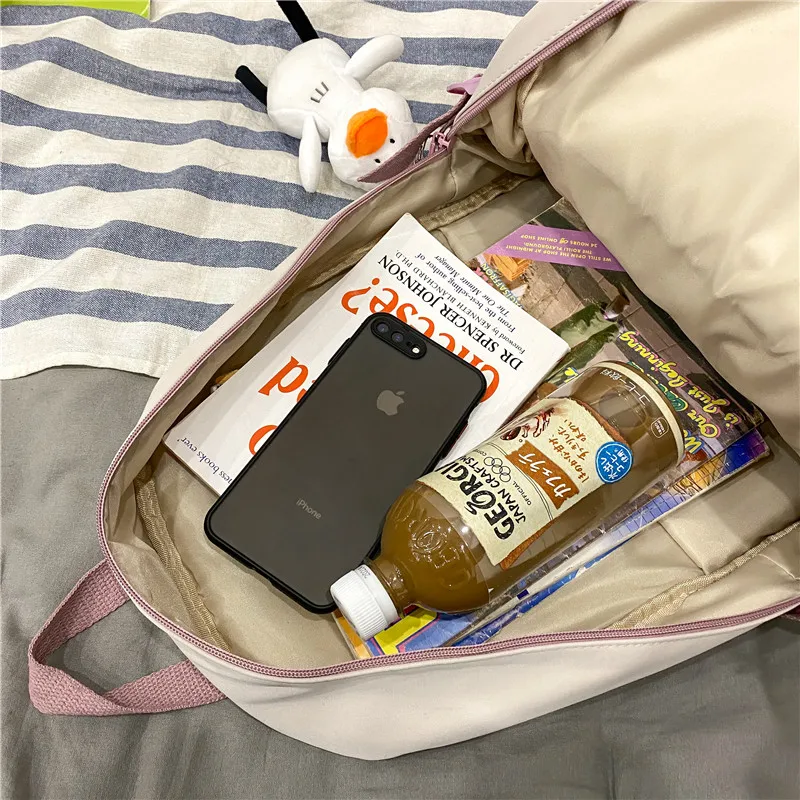 

DCIMOR New Waterproof Nylon Women Backpack Female Insert Buckle Travel Bag Korean Large Capacity College Girls Schoolbag Mochila