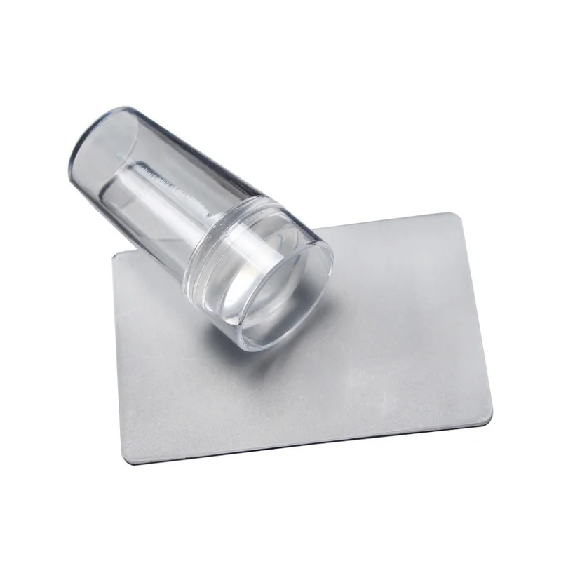 

Clear Silicone Nail Art Stamping Stamper & Scraper Set Transfer Tools DIY Craft Acrylic Nail Supplies
