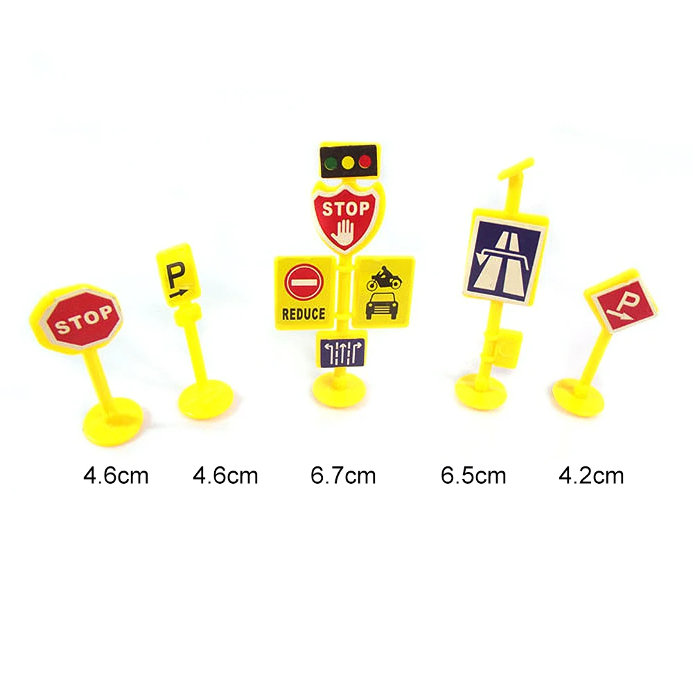 New Arrival 10 Pcs Traffic Signage Model Road Signs Toys Engineering DIY Mini Dropshipping | Игрушки и хобби