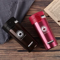 new stainless steel coffee cup vacuum double layer vacuum flask water bottle bounce lid car travel mug tumbler