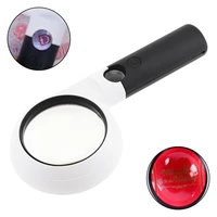handheld 20x magnifier magnifying loupe reading glass lens exquisite workmanship 11 led light for inspecting jewelr checking map