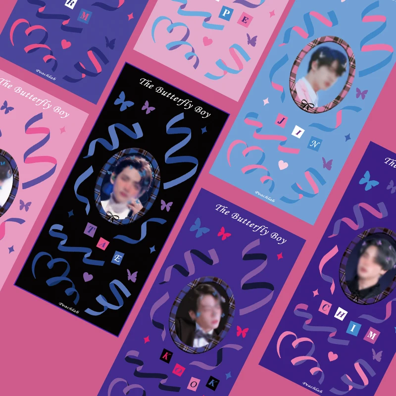 

Creative Laser Ribbon Butterfly Boy Theme Stickers Idol Card Scrapbook Art Supplies Happy Plan Deco Sticker