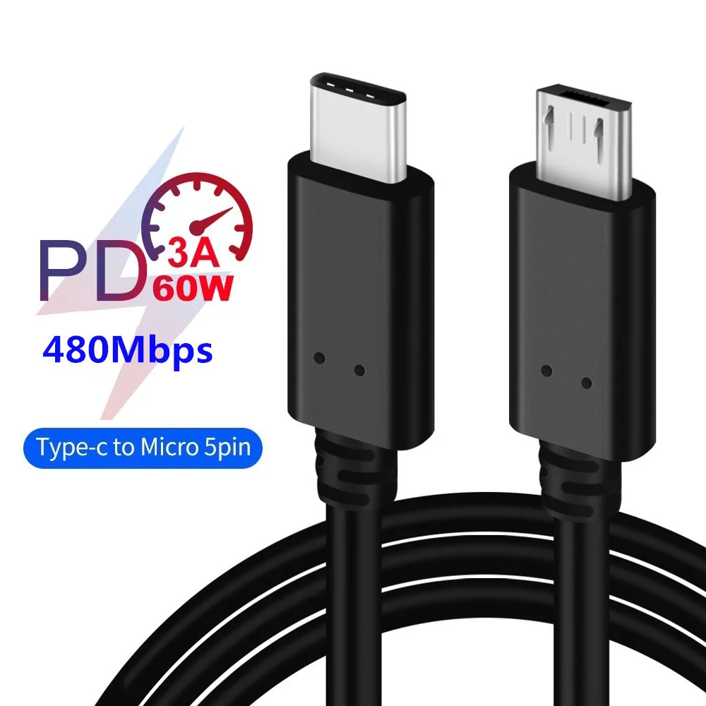 Фото Кабель usb type C Micro 5pin кабель 3 1 USB OTG быстрая зарядка дата для устройств Macbook Android шнур