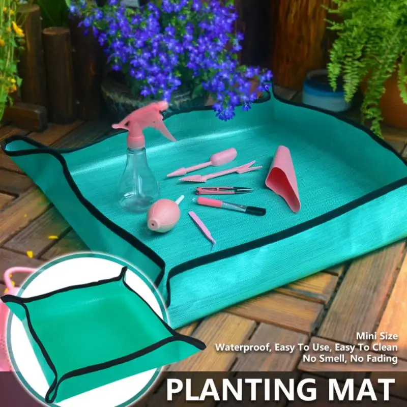 

Portable Mini Planting Mat PE Gardening Pot Pad Flowerpot Transplanting Mats Anti Dirty Waterproof Home Office Flowers Planting