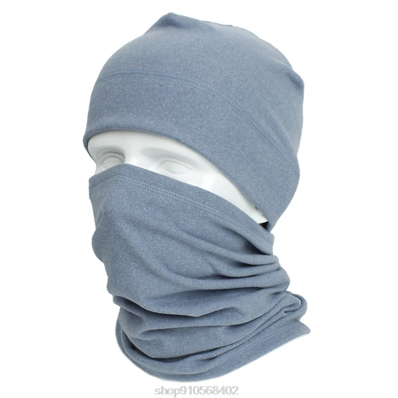 

2Pcs Winter Warm Beanie Hat Circle Scarf Set Faux Fleece Solid Color Windproof Skull Cap Neck Gaiter Face Cover D02 12 Dropship