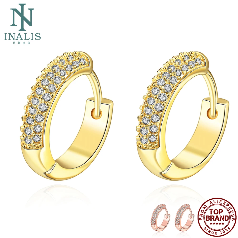 Женские серьги кольца из меди и циркония 2 цвета|Серьги-кольца| |