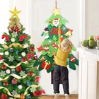 Войлочная Рождественская елка сделай сам, войлочная Рождественская елка с 33 шт. украшениями, Рождественская елка, стена, Рождественская елка, украшение