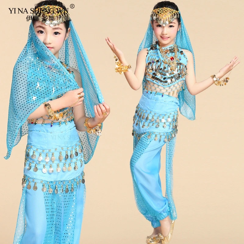 Детские костюмы для танца живота набор восточных танцев детские индийская