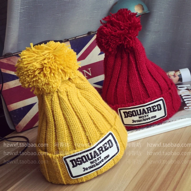 Распродажа; Лидер продаж; модные теплые корейские шапки Skullies; сезон осень-зима; женские толстые вязаные шапки в стиле пэчворк с буквами