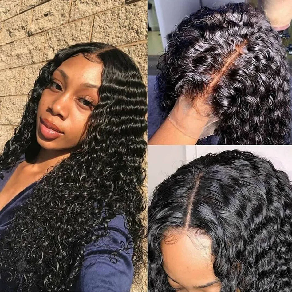 Remy вьющиеся короткие длинные настоящие парики из натуральных волос 13x4 с кружевом