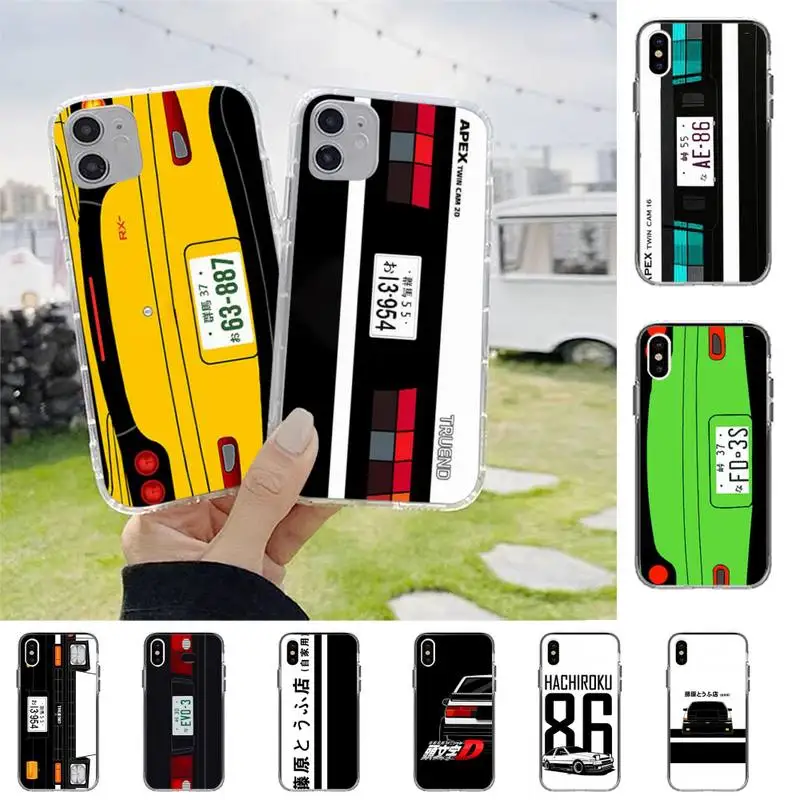 

Japan Anime Initial D Car taillight Phone Case For iPhone X XS MAX 6 6s 7 7plus 8 8Plus 5S SE 2020 XR 11 11pro max DIY Clear