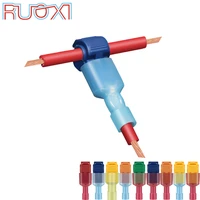 t tap wire connector 50 100 pairs self peeling quick terminal blocks insulated external thread disconnected spade shape