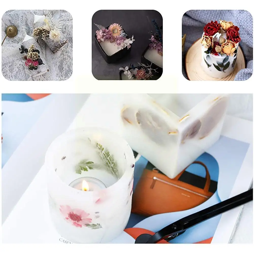 

Diy Material Package Eternal Flower Boxed Mixed Dried Fan Aromatherapy Embossed DIY Flower Candle Package Material Handmade K6D9
