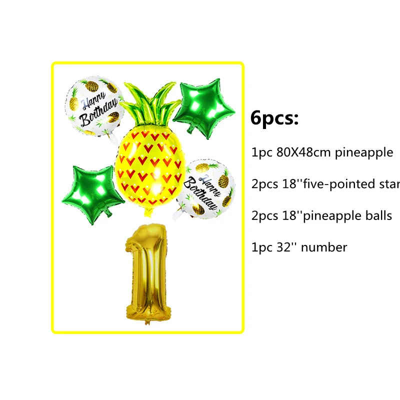 6 шт 32 ''Золотой цифровой Гавайский вечерние алюминиевая пленка набор