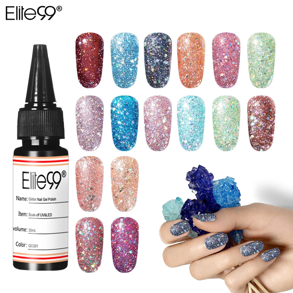 Elite99 30 мл гели для ногтей Блестящий Гель-лак гибрид гель Лаки! Полупостоянная