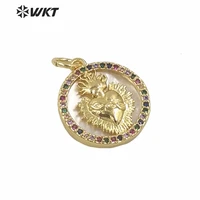 wt mp167 very hot sales gold electroplated heart shell pendant love heart gold mop cz setting heart women religious pendant