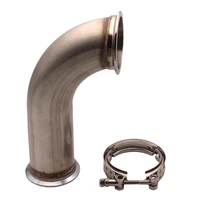 new universal 3 inch v band stainless steel 90 degree elbow adapter exaust downpipe flange w clamp pipe 6 leg silver