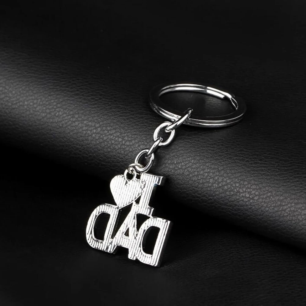 Брелок с надписью I Love Mom/Dad/Mama/Papa цепочка для ключей подвесками ювелирное