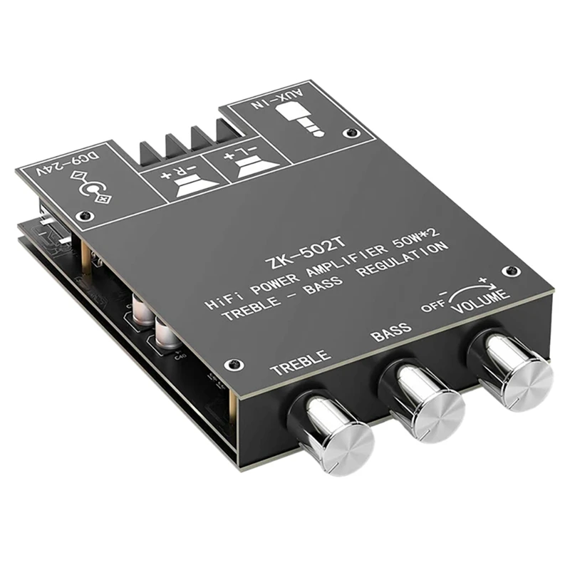 

Bluetooth 5.0 Dual-Channel Stereo 50Wx2 High and Bass Adjustment Subwoofer Audio Power Amplifier Board