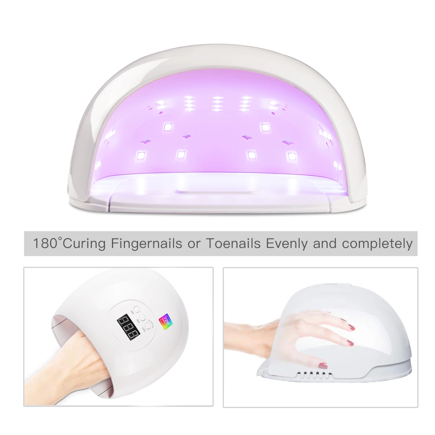 Светодиодная УФ лампа для ногтей 72 Вт более быстрая Сушилка Гель лак салона