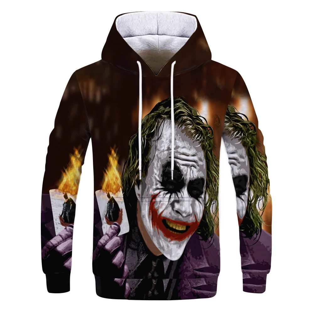 

Clown autumn and winter men's and women's sweaters fashion movie characters street clothes personality hooded 3D printing