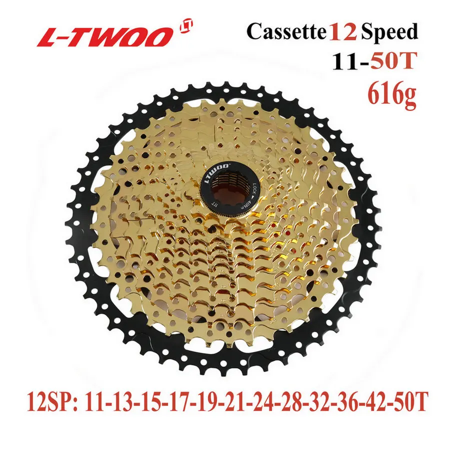 LTWOO 12S 11-50T GLD LTWOO zracing велосипедная кассета 9 10 11 12 скоростей MTB велосипед freewheel 11-36 T/11-42 T/46 T/11-50 T/11-52 T для ALIVIO/DEORE/SLX /XT - Цвет: LTWOO 12S 11-50T GLD