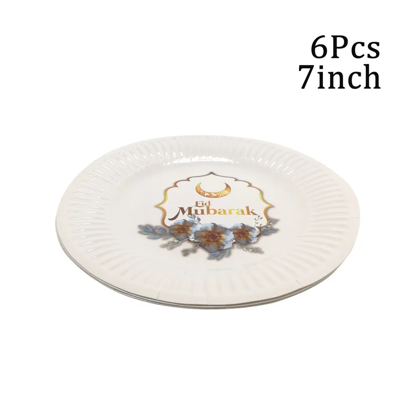 Chicinlife 1Set Eid Mubarak Disposable Paper Cup Plate Ramadan Muslim Islamic Festival Party DIY Decoration Supplies |