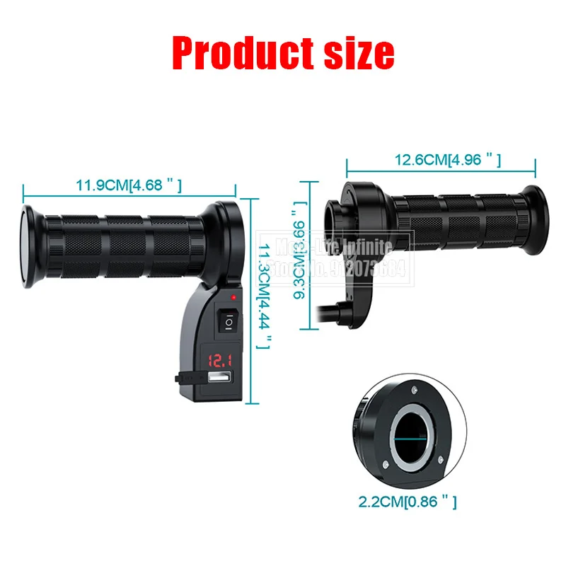 Электрические нагревательные ручки для мотоцикла 22 мм 7/8 дюйма