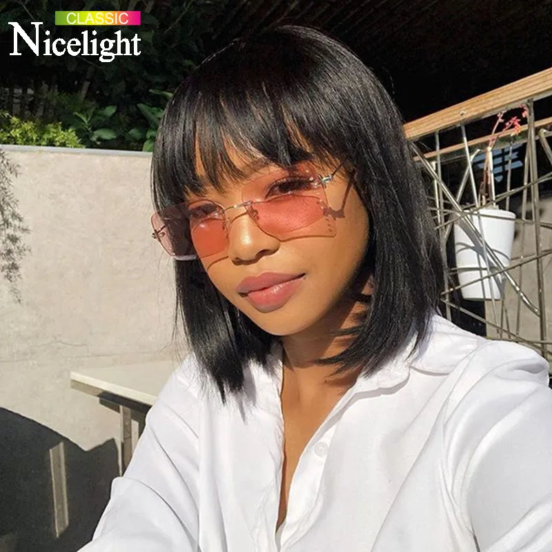 Nicelight перуанские Remy волосы парик Полный человеческие парики 150% плотность