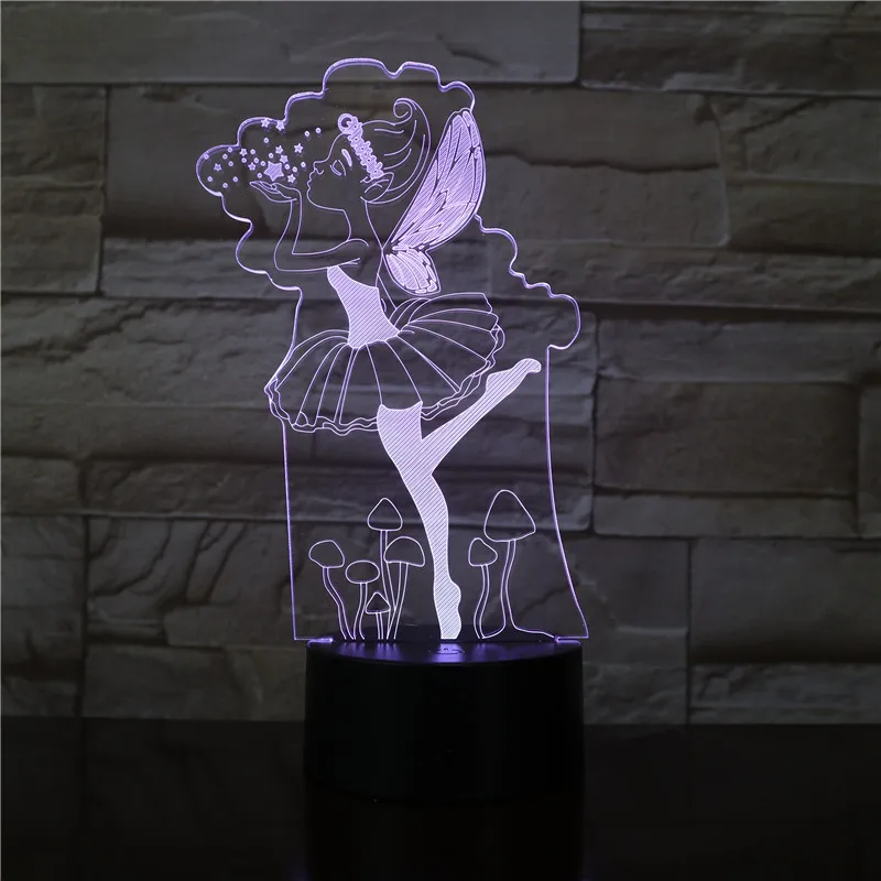 Красивая девушка 3D светодиодный ночной Светильник многоцветный RGB Украшения в