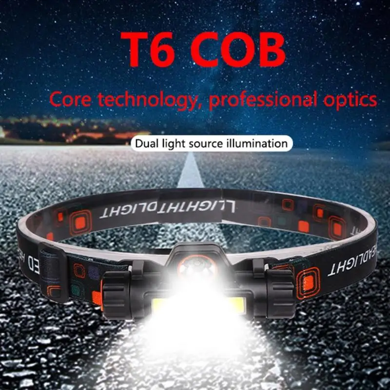 Мини COB светодиодный головной светильник фары Flash светильник USB Перезаряжаемые 18650 Фонарь Кемпинг Пеший Туризм ночная рыбалка светильник