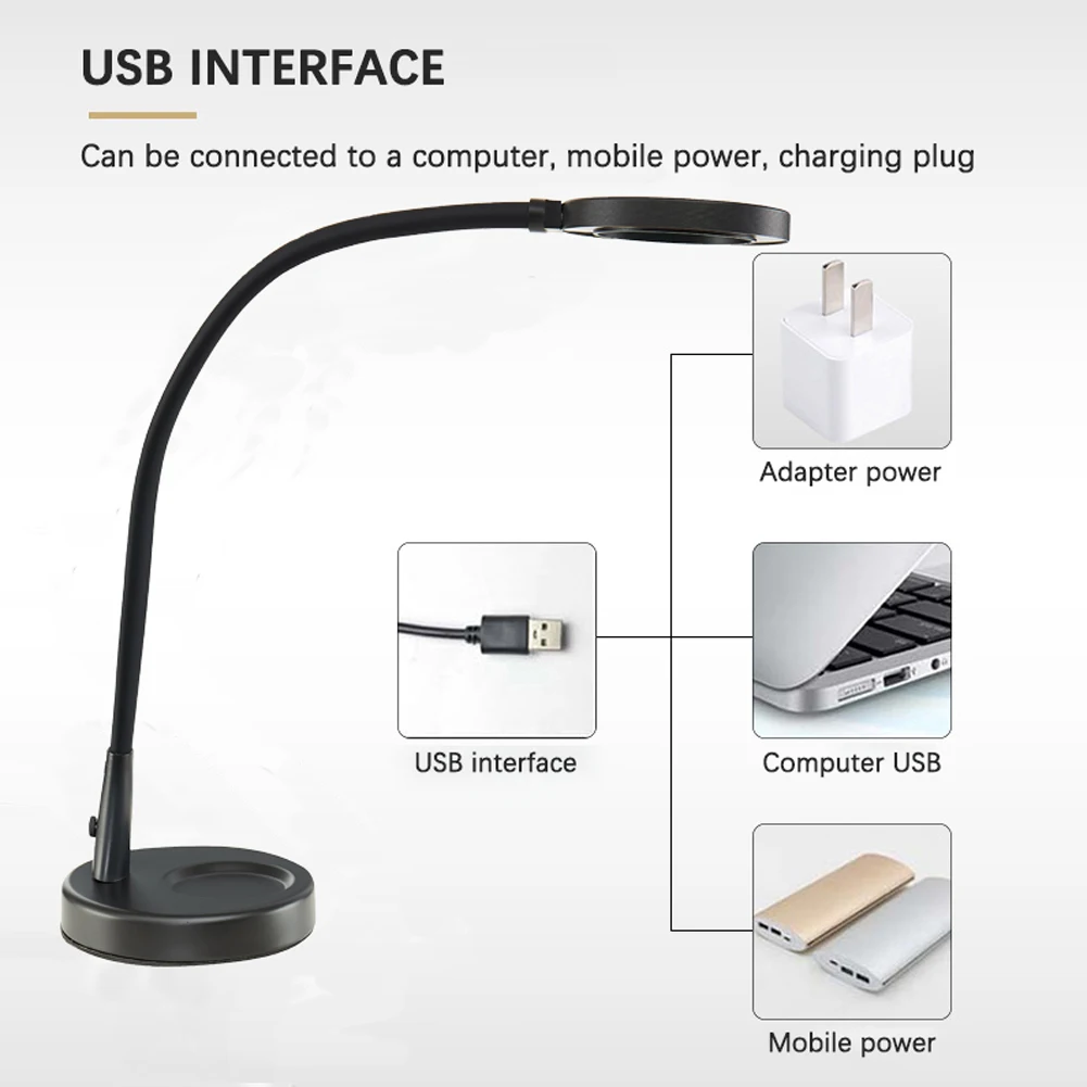 USB 5X увеличительная настольная лампа 14 Вт светодиодсветодиодный Гибкая