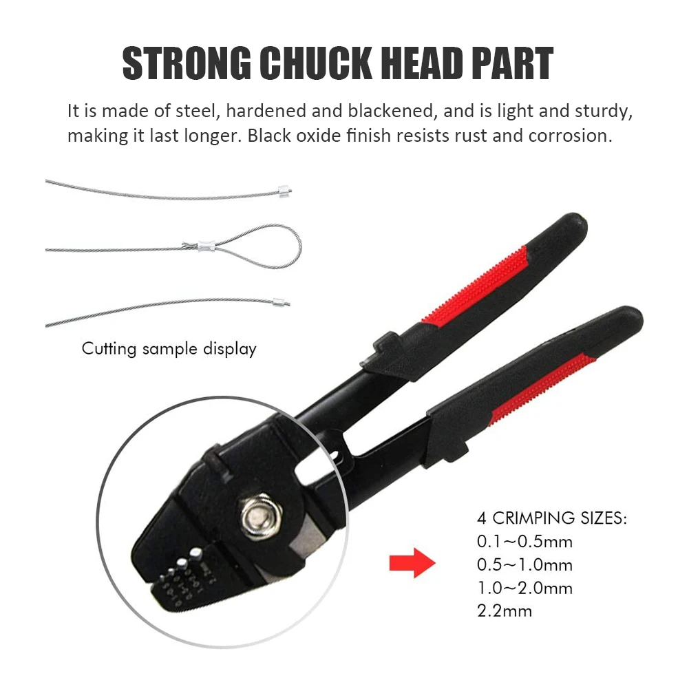 

Wire Rope Crimping Pliers Wire Rope Crimper Hand Crimping Tools Set For Copper And Aluminum Oval Sleeves From 0.1mm-2.2mm