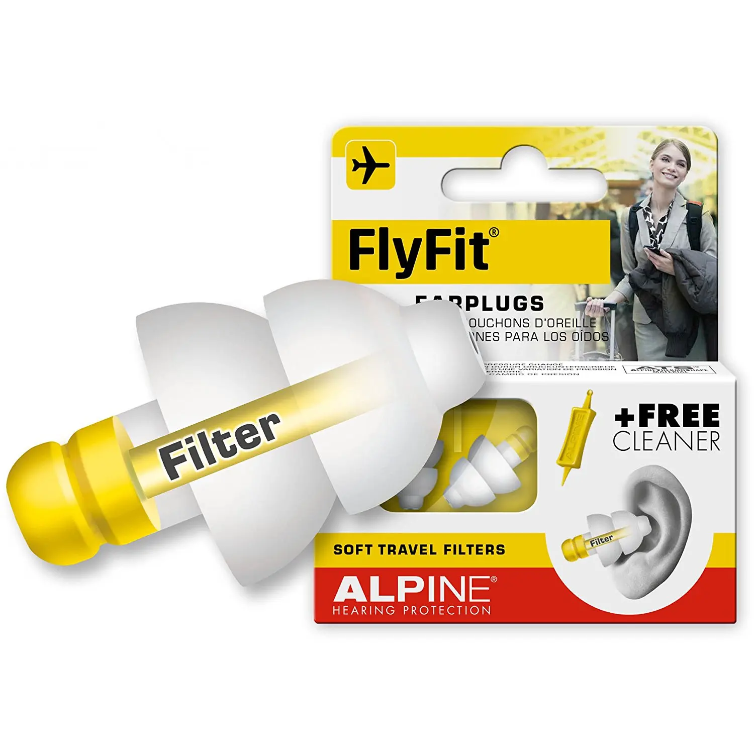 Затычки для ушей Alpine Fly Fit Flyfit летающих снижение давления в ушах Подарочный
