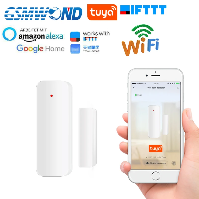 2 4G Φ Tuyasmart Smart Life APP детекторы открытия/закрытия дверей домашние смарт совместимые