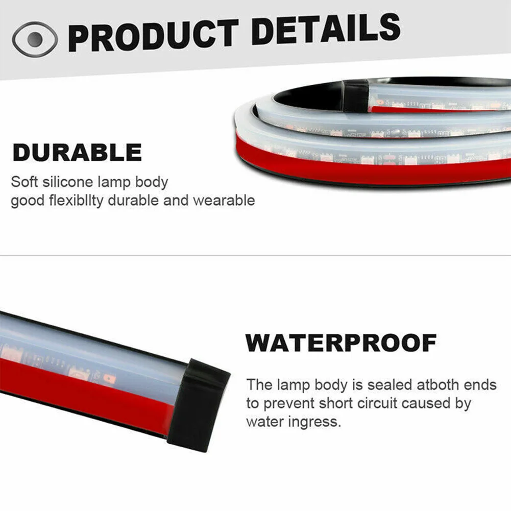 

DRL LED Light Strip Turn Signal Lamp Accessory Car Rear 3rd Reverse Brake