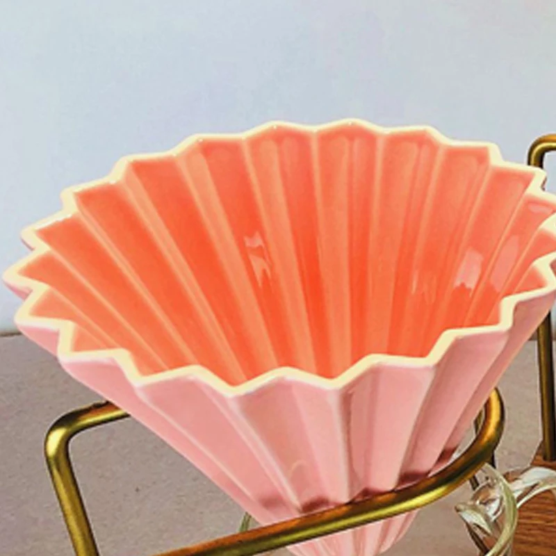 

Espresso Coffee Filter Funnel Flowers Ceramic Coffee Cup Origami Filter Cups V60 Funnel Drip Hand Cup Filters Coffee Accessories