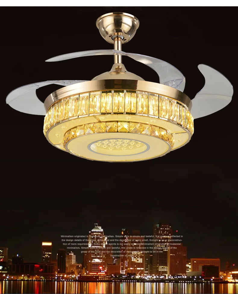 Новая невидимая люстра-вентилятор для гостиной столовой спальни светильник