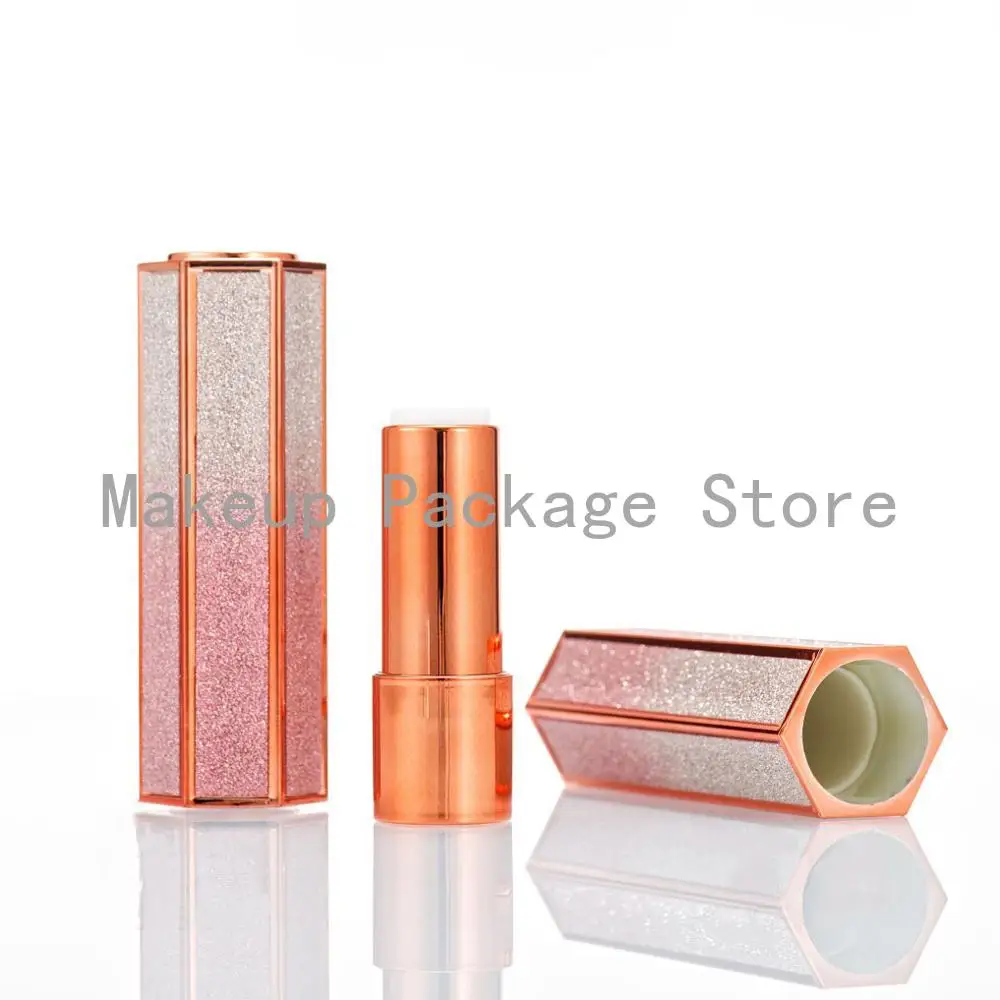 

10/30/50pcs Hexagon Rainbow Can Press 12.1mm Empty Cosmetics Refillable Container Lipstick Shell Packaging Makeup Lipstick Tube