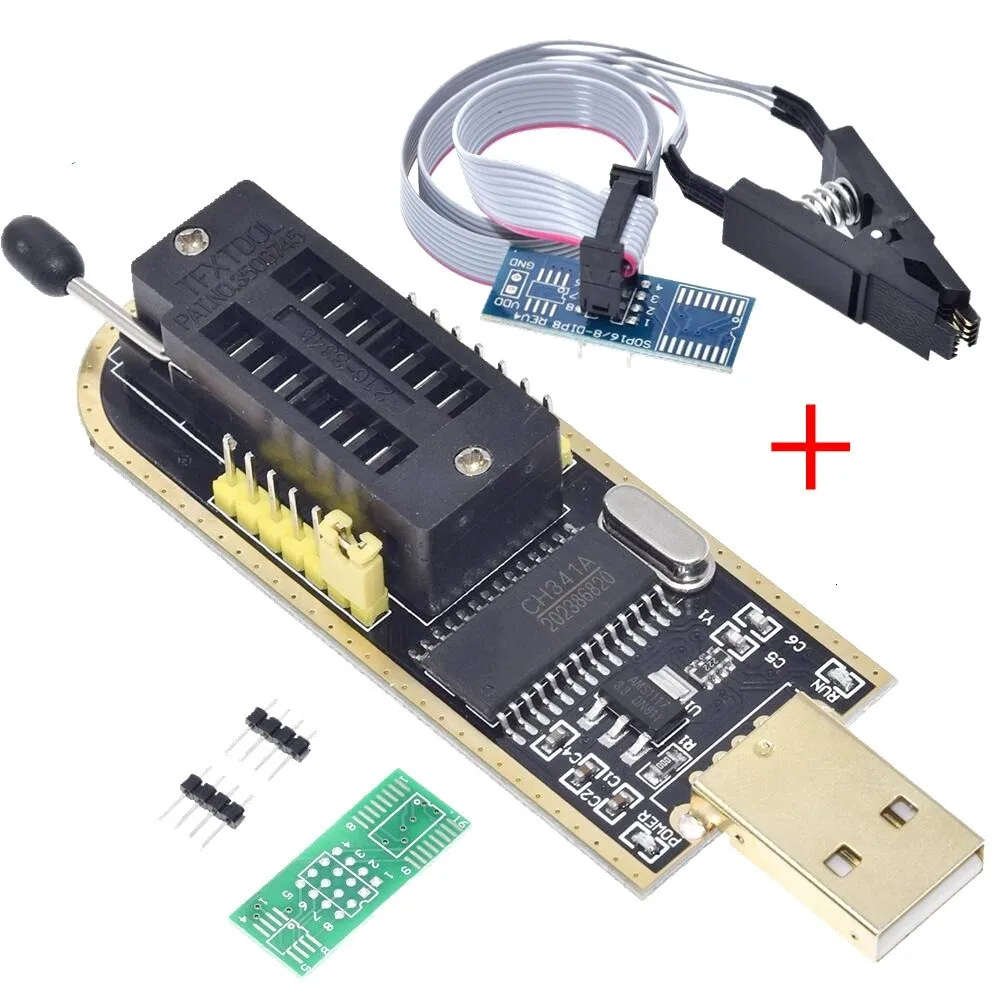Тестовый зажим SOIC8 SOP8 и USB CH341A 24 25 серия EEPROM, модуль флэш-программатора