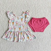 baby girls boutique summer ice cream clothes kids clothing toddler fashion high waisted bummies bloomers infant children sets