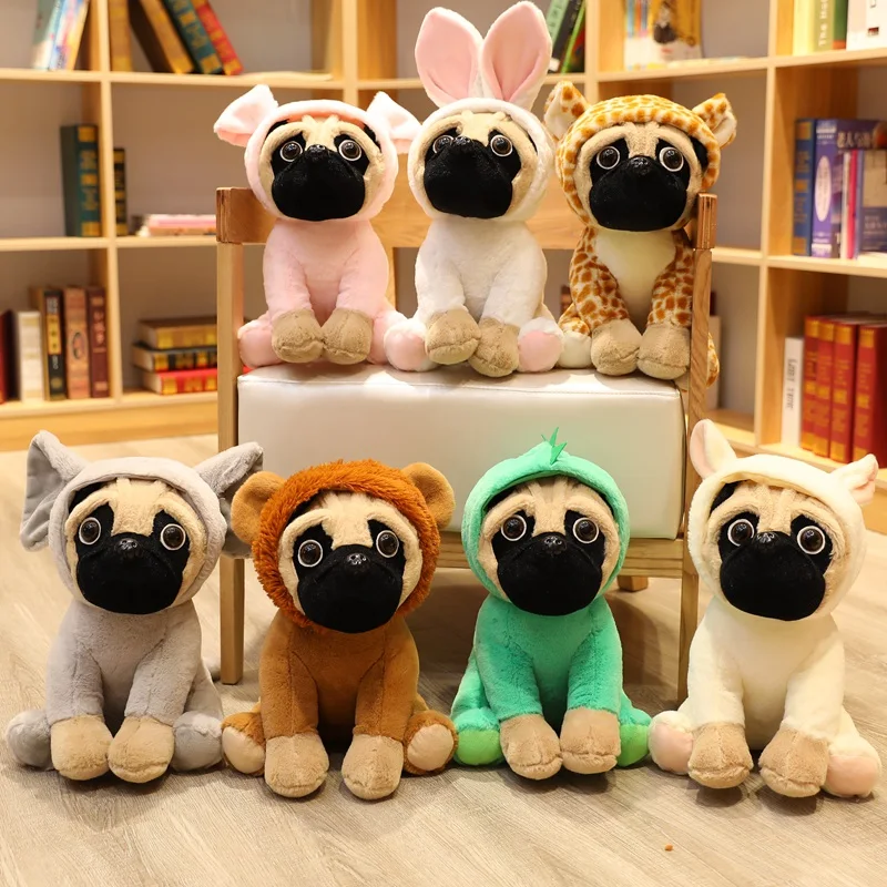 

20/35cm Animals Pug Dog Plush Toys Dogs Cos Cosplay Dinosaur Rabbit Elephant lion Sheep leopard Stuffed Dolls