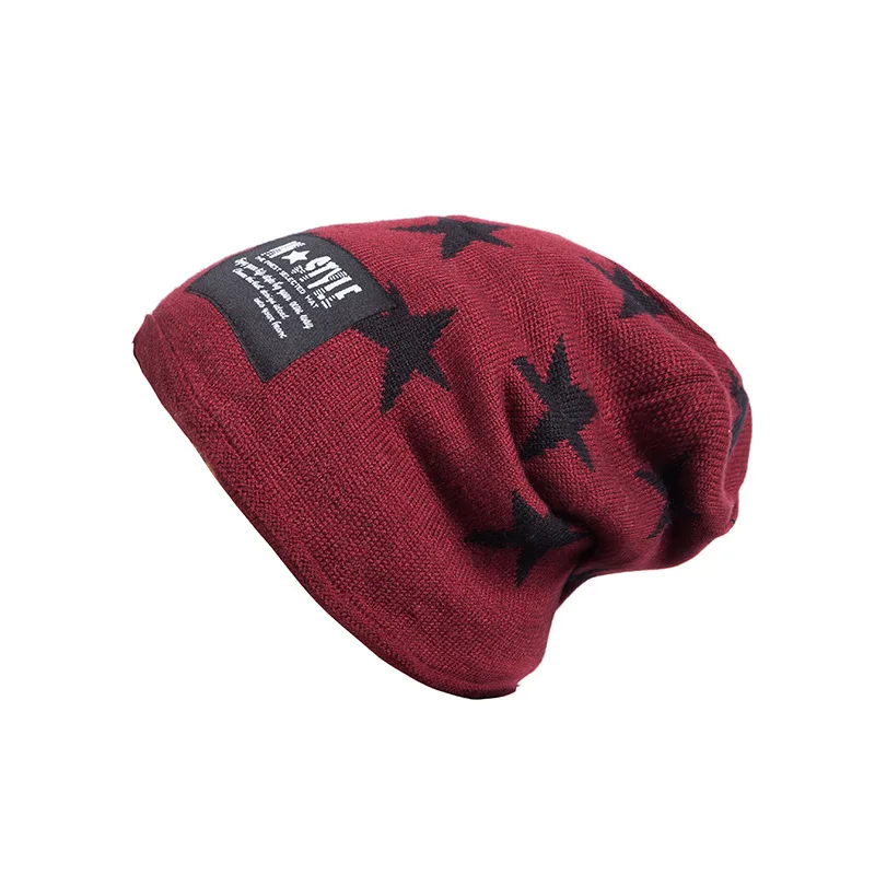 Зимняя одноцветная шапка унисекс простая теплая мягкая вязаная с черепом шапки