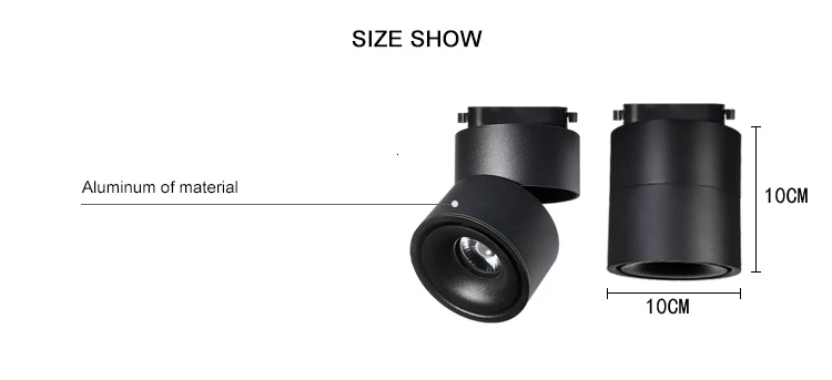 Surface Mounted LED Ceiling Lights Kitchen Fixtures COB Back ground Spot Lamp Angle Adjustable Black White Lampshade AC85-265V