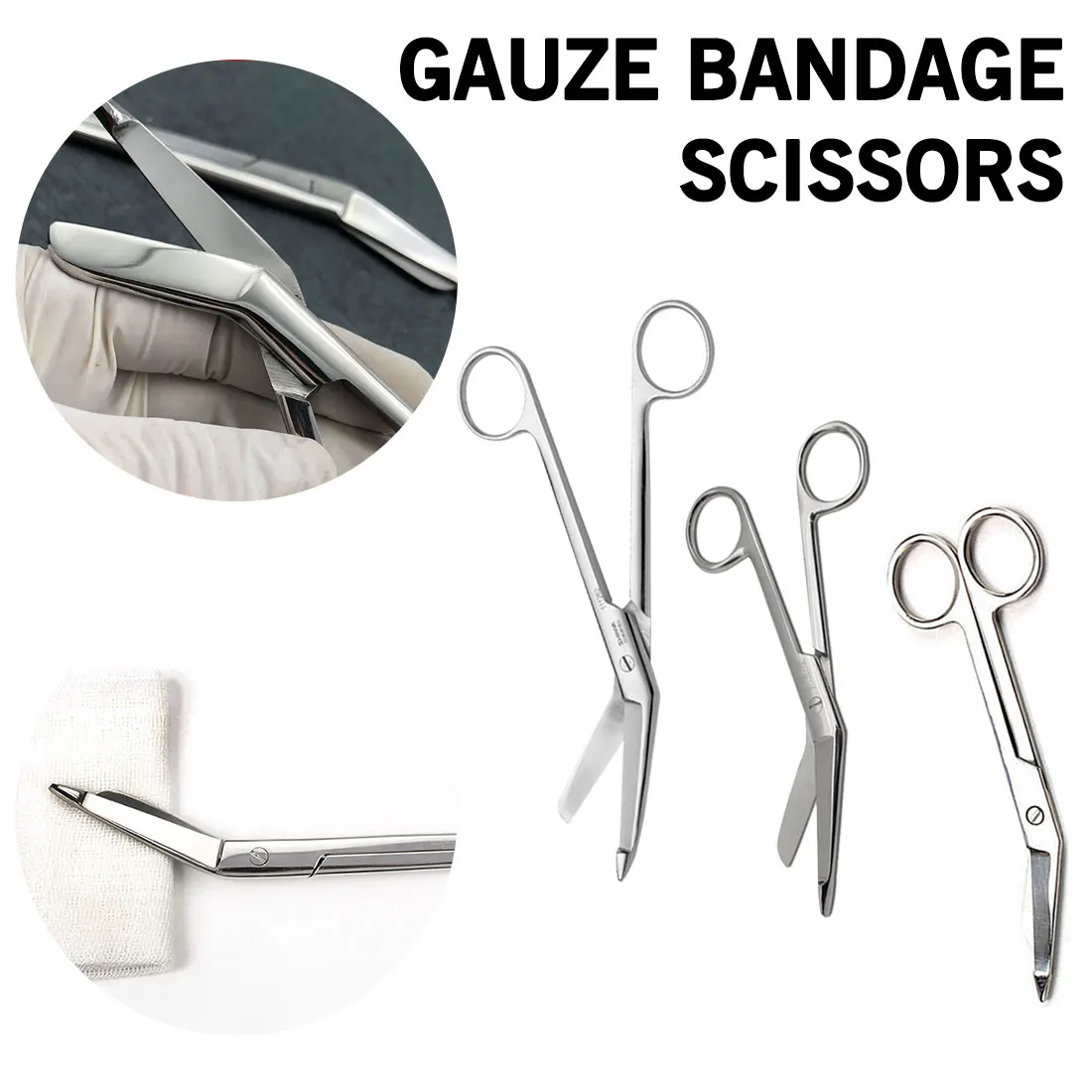 

Stainless Steel Bandage Scissors Medical Household Care Scissors 14/18cm