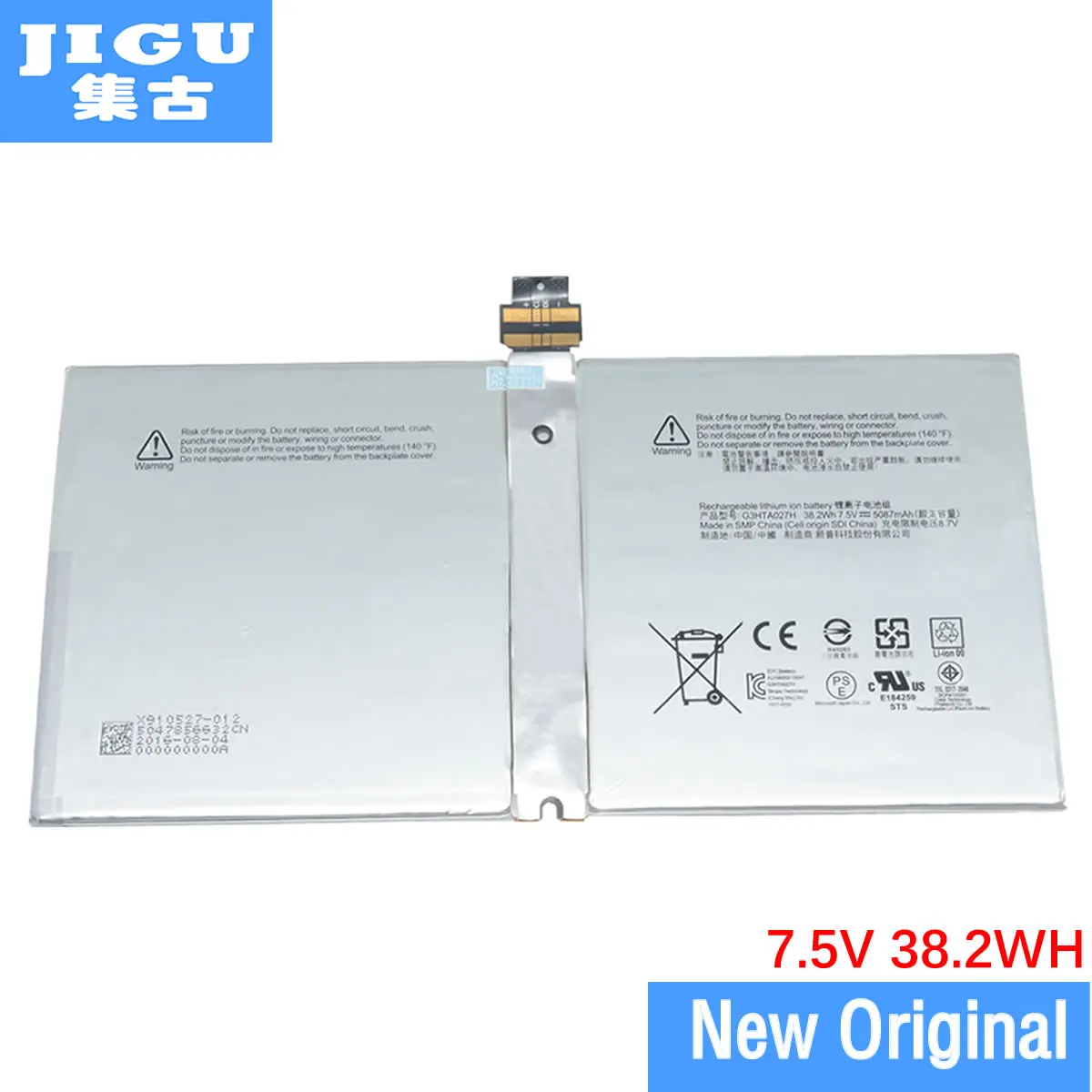 JIGU оригинальный 38.2WH/5087 мА/ч DYNR01 G3HTA027H ноутбук Батарея для Microsoft Surface Pro 4 1724 12 3