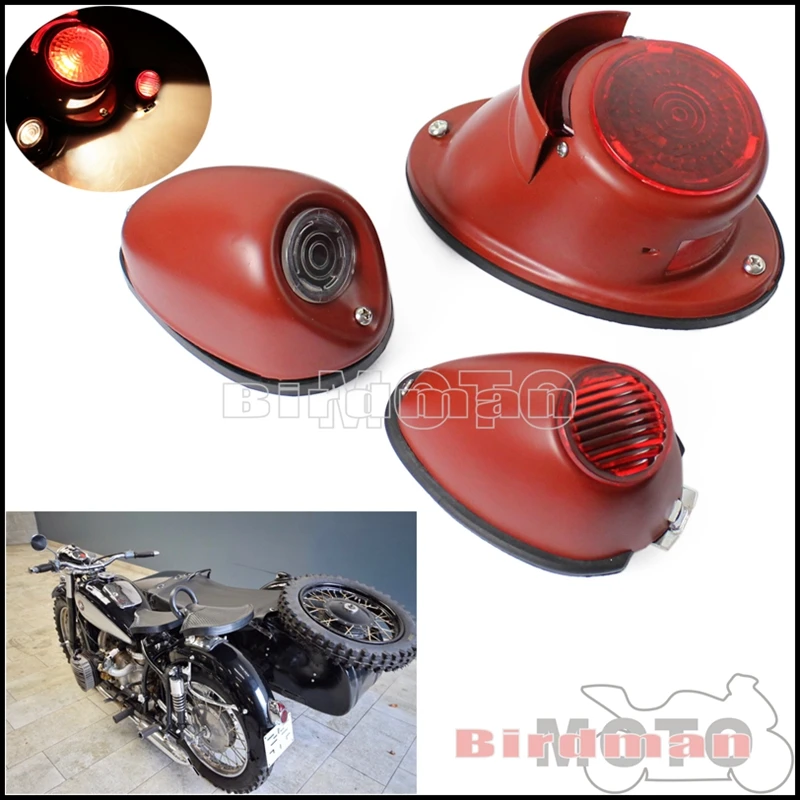 

Motorcycle Replica Classic Taillight Rear Brake Light Stop Lamp Sidecar Indicator For BMW K750 KS750 DB DS M72 R75 Zündapp Dnepr