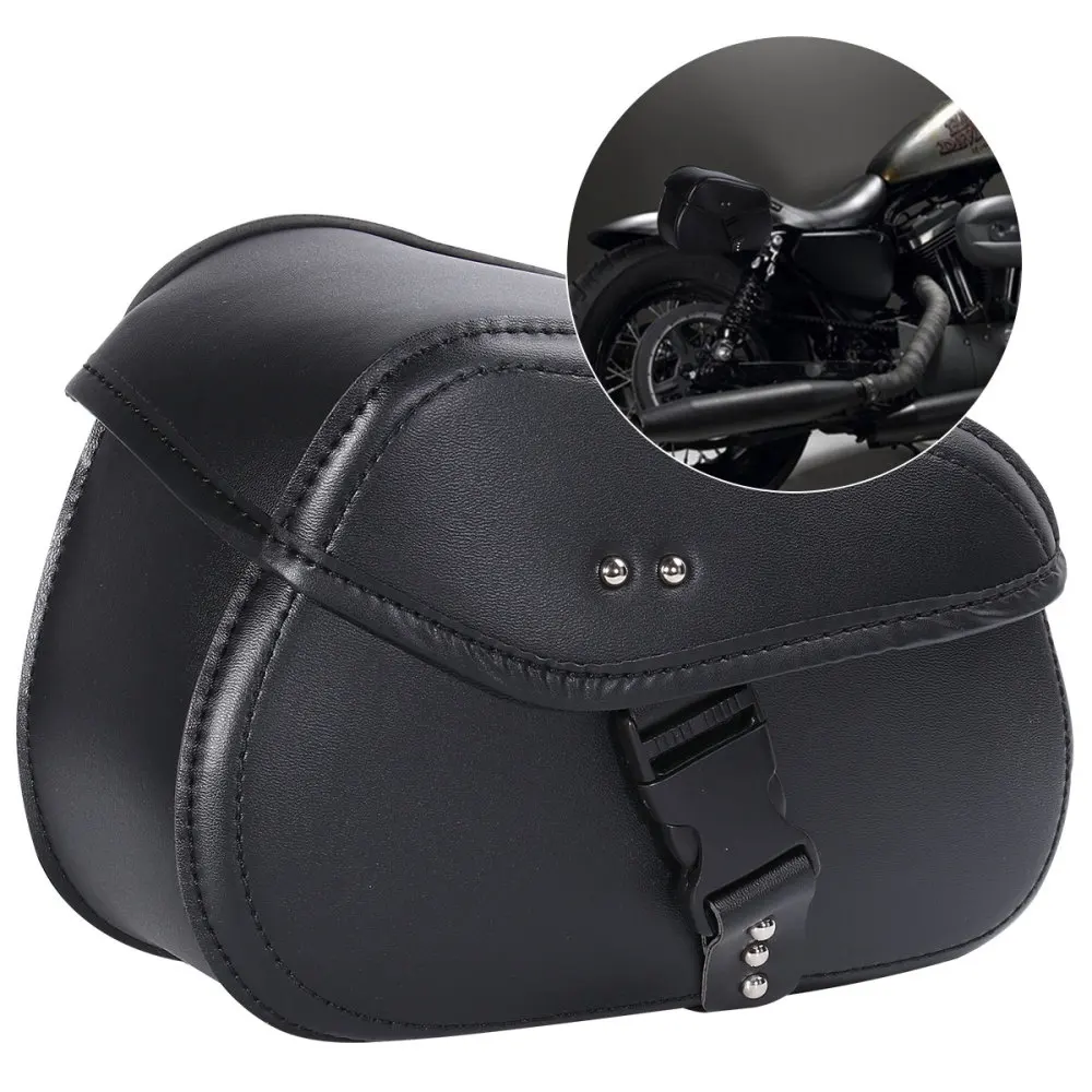 

1 Pair of Motorcycle Hanging Bag PU Leather Waterproof Wear-resistant Pouch Pocket