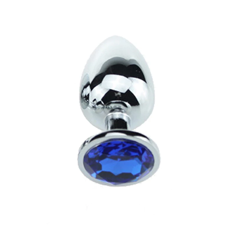 Золотой 1pcs Crystal Anal Safe Plug Stainless Steel Medical Anal Beads Anus Tube Waterproof Adult Products Plug For Women - Цвет: Золотой
